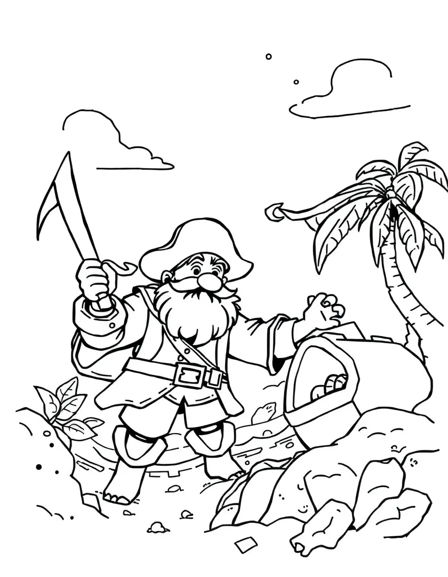 A brave pirate searching for treasure.