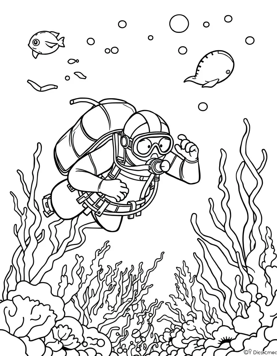 A deep-sea diver exploring the ocean.