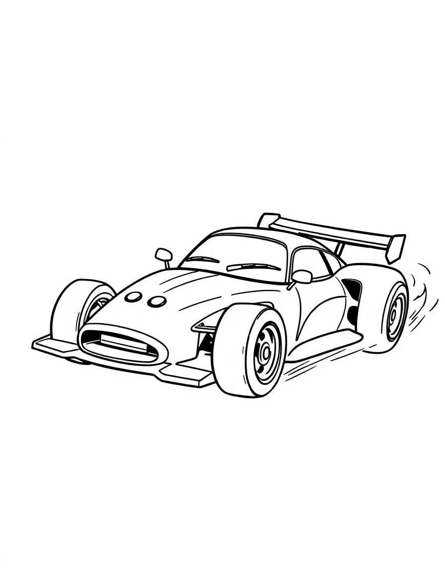 A speedy race car zooming.