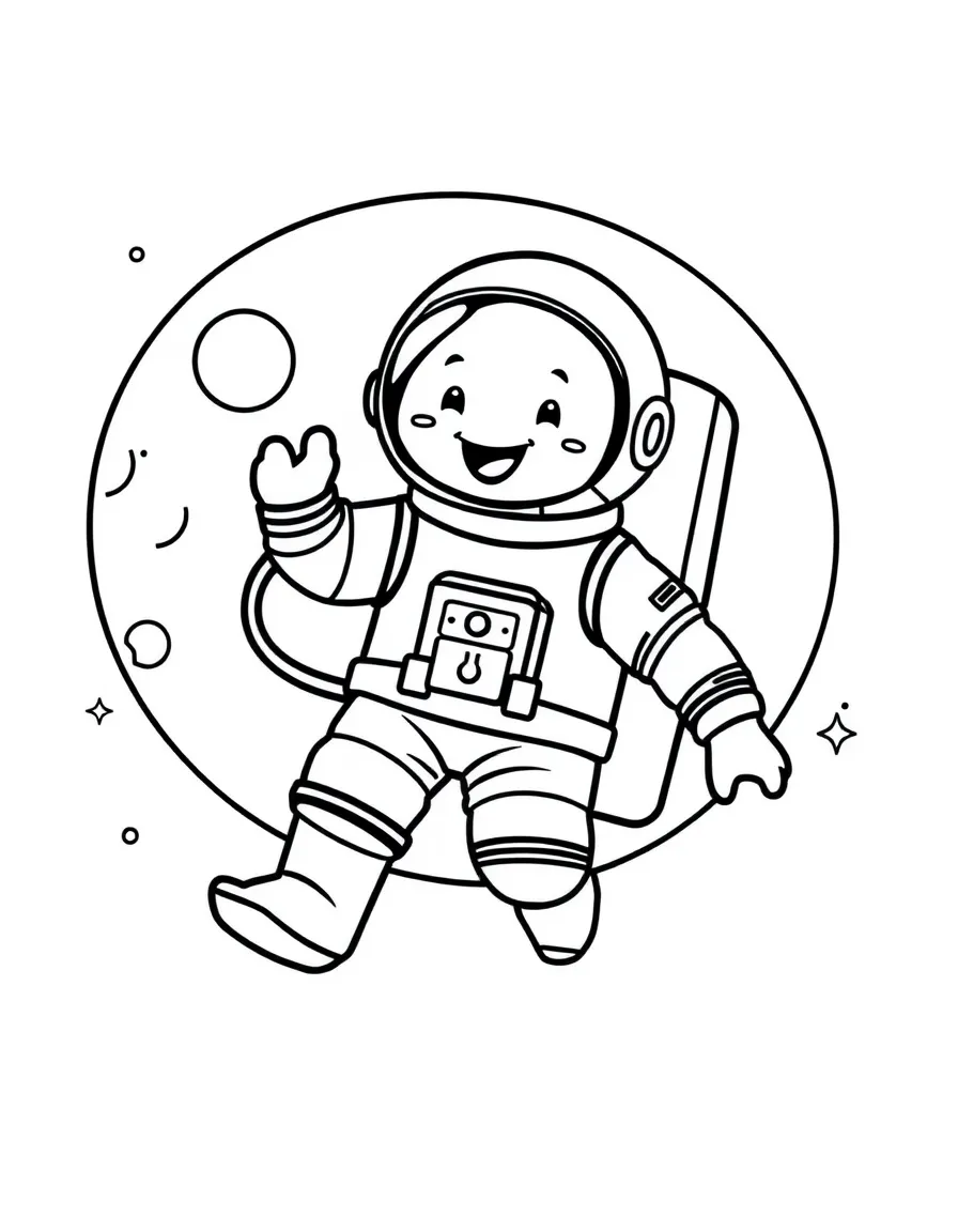 A happy astronaut on the moon.