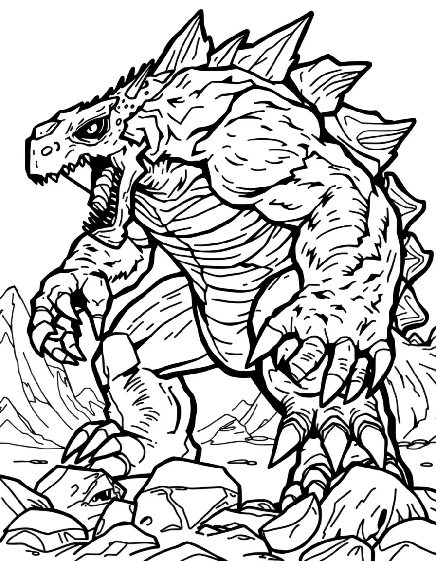 A giant monster stomping.