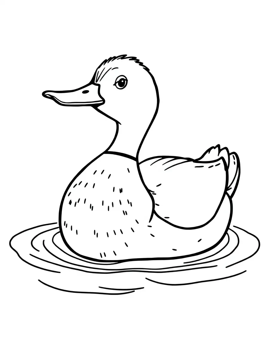 A quacking duck swimming.