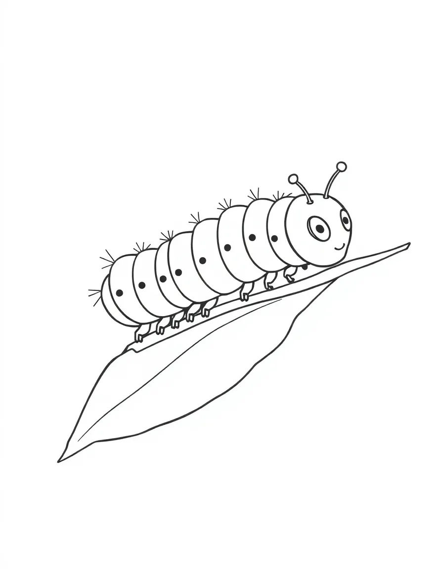 A crawling caterpillar on a leaf.