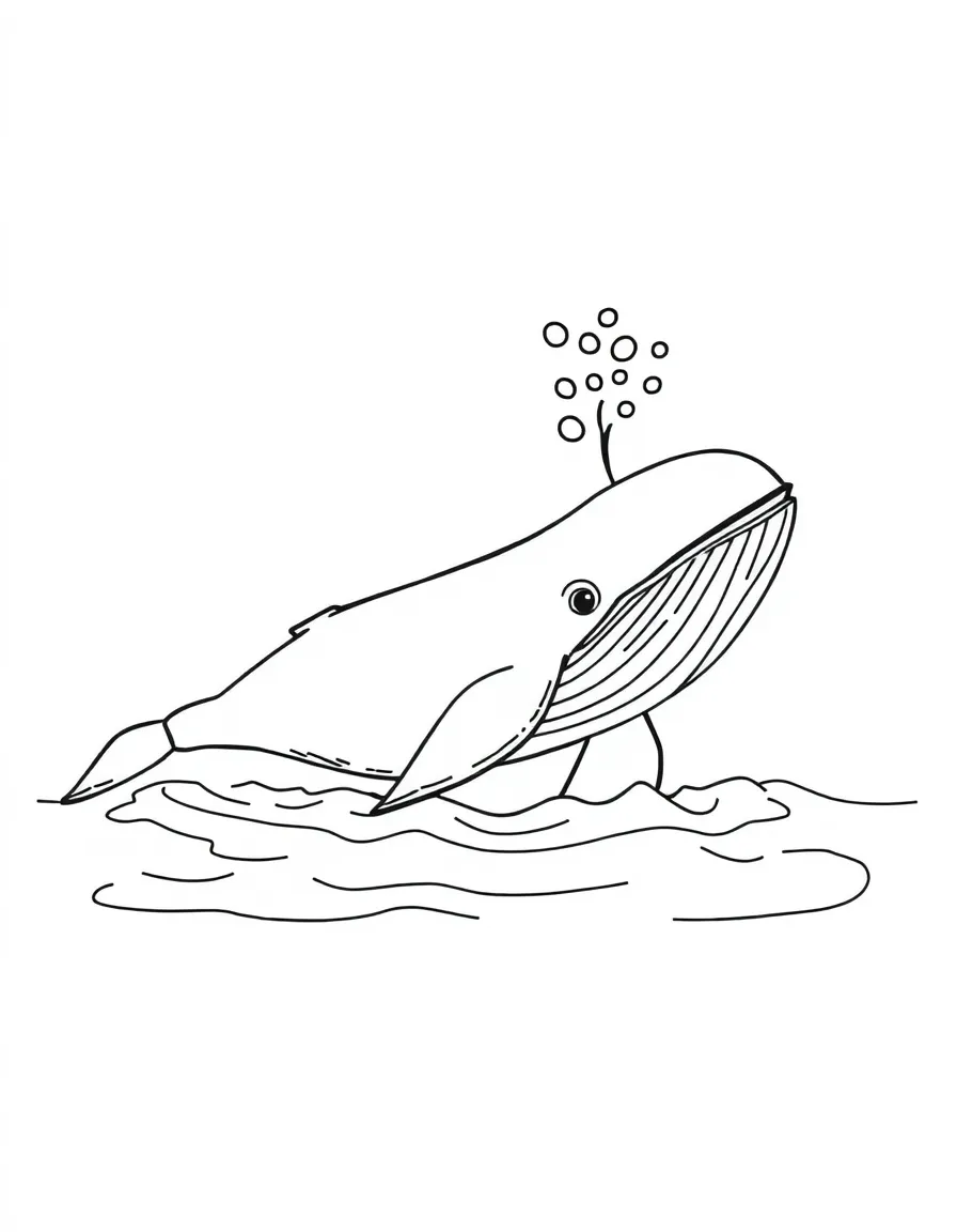A big whale spouting water.
