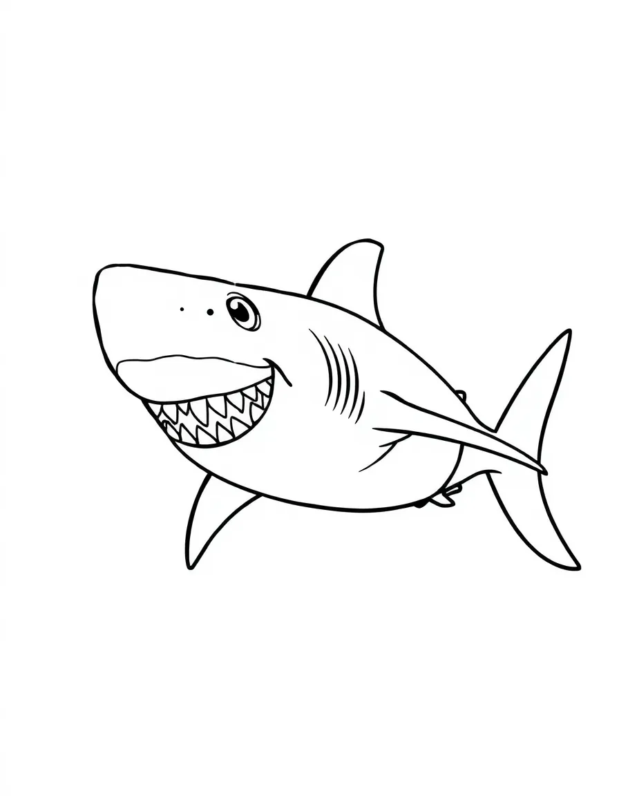 A hungry shark swimming.