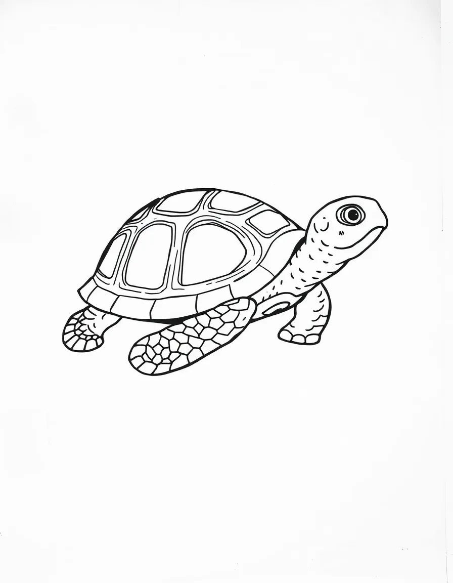 A slow turtle walking.