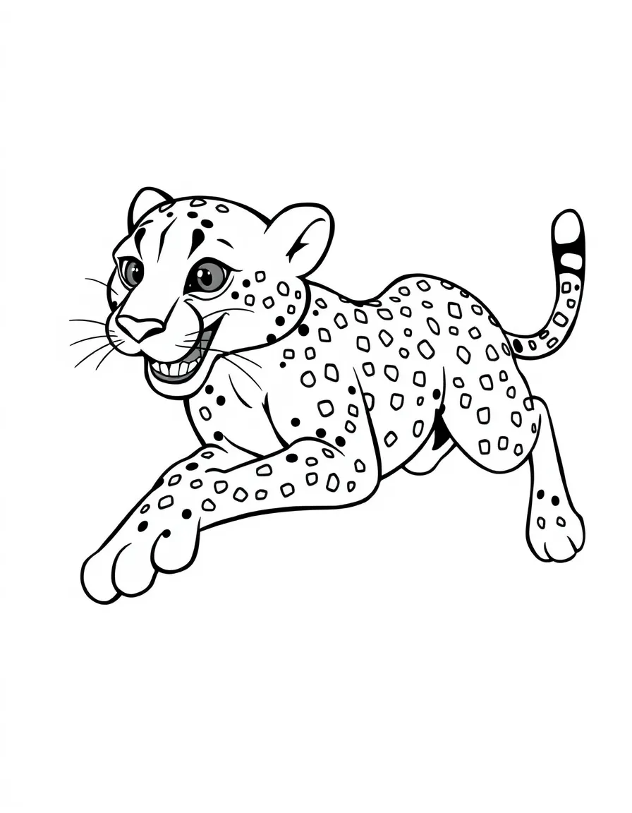 A speedy cheetah running.
