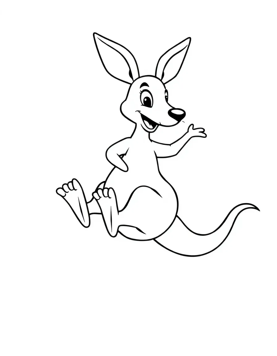 A bouncy kangaroo hopping.