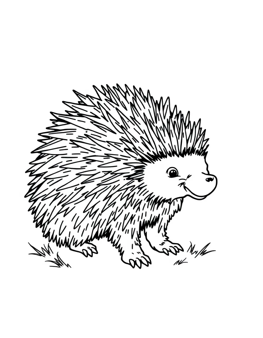 A prickly porcupine.