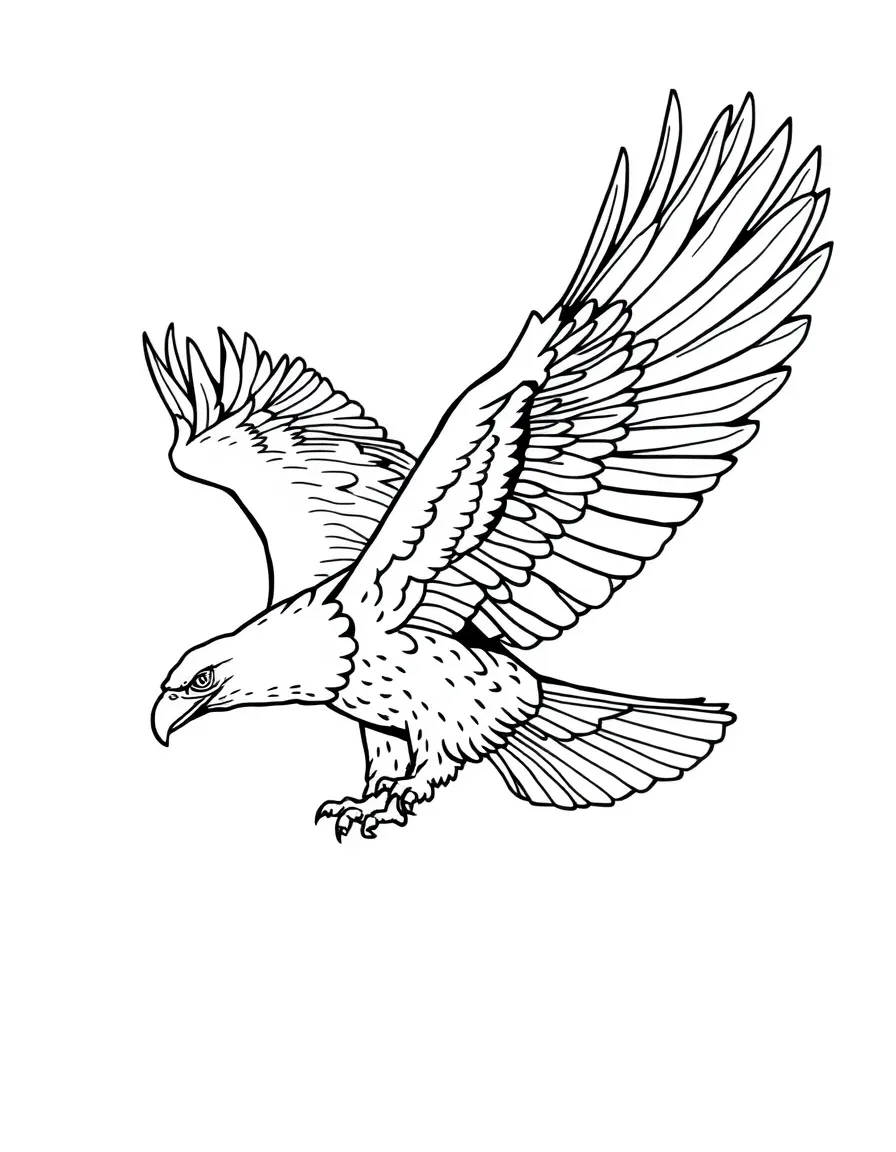 A majestic eagle soaring.