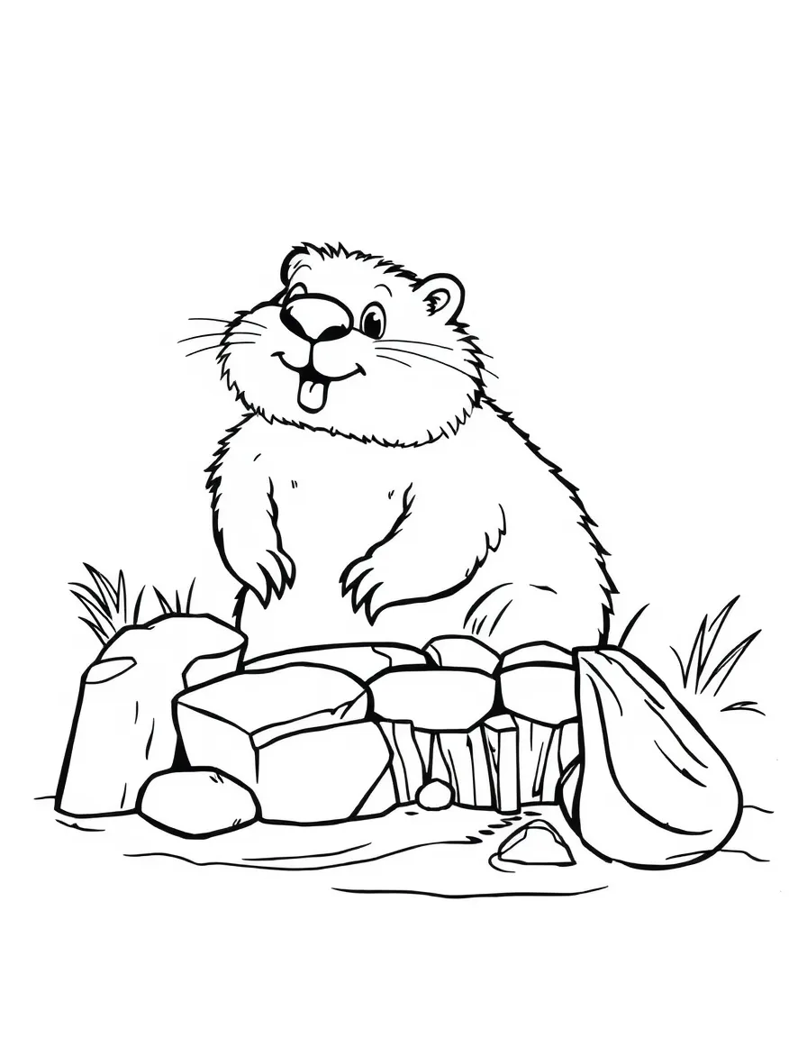 A busy beaver building a dam.