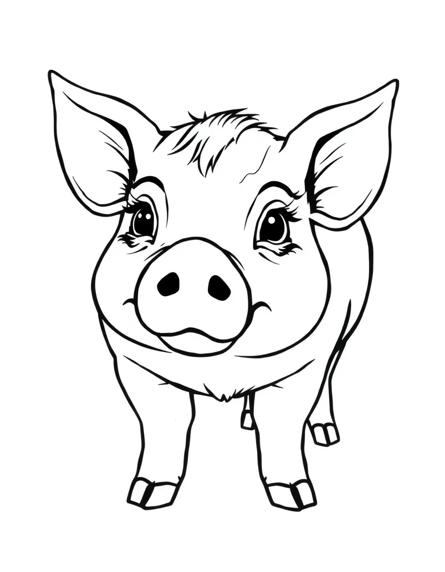 A oinking pig.