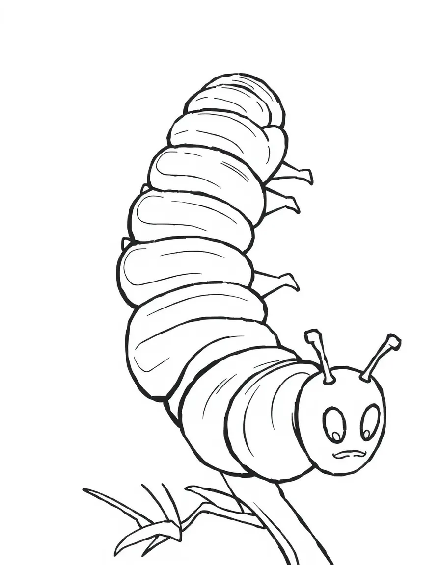 A crawling caterpillar.