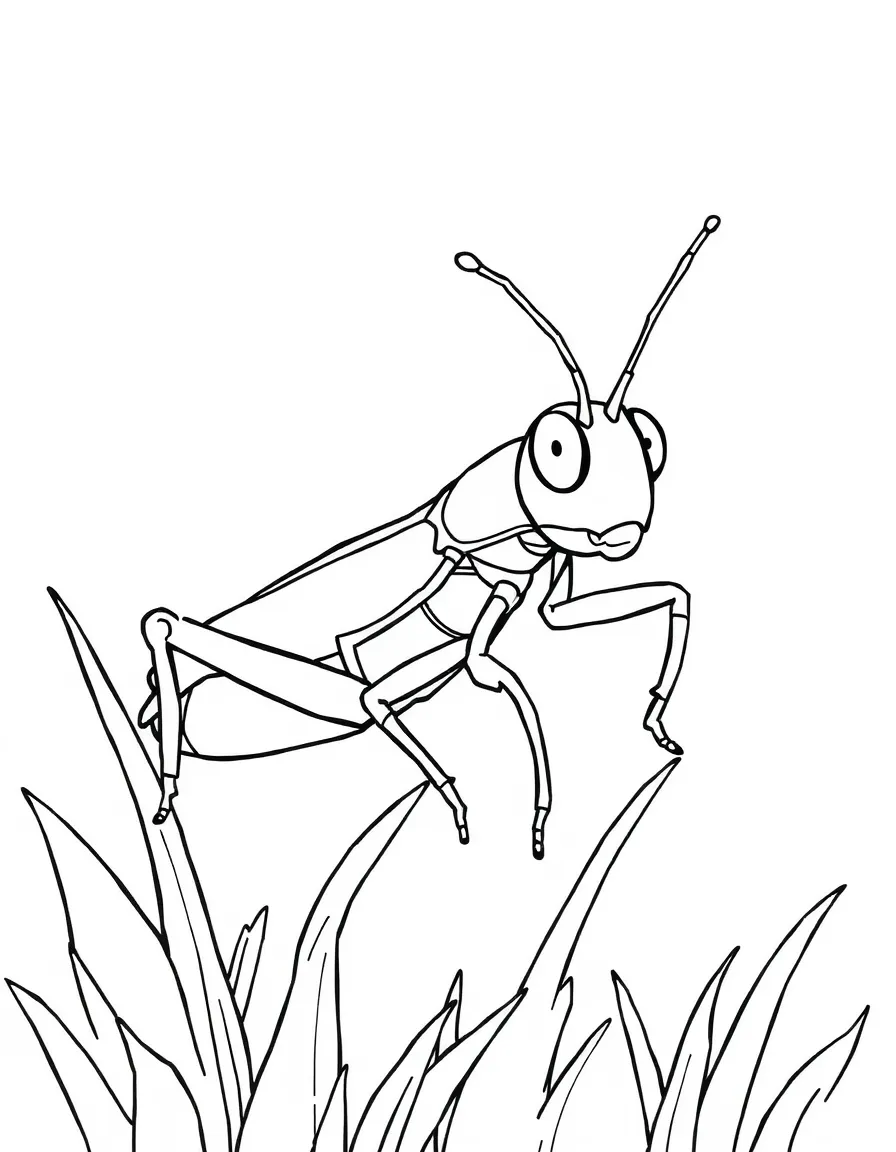 A hopping grasshopper.
