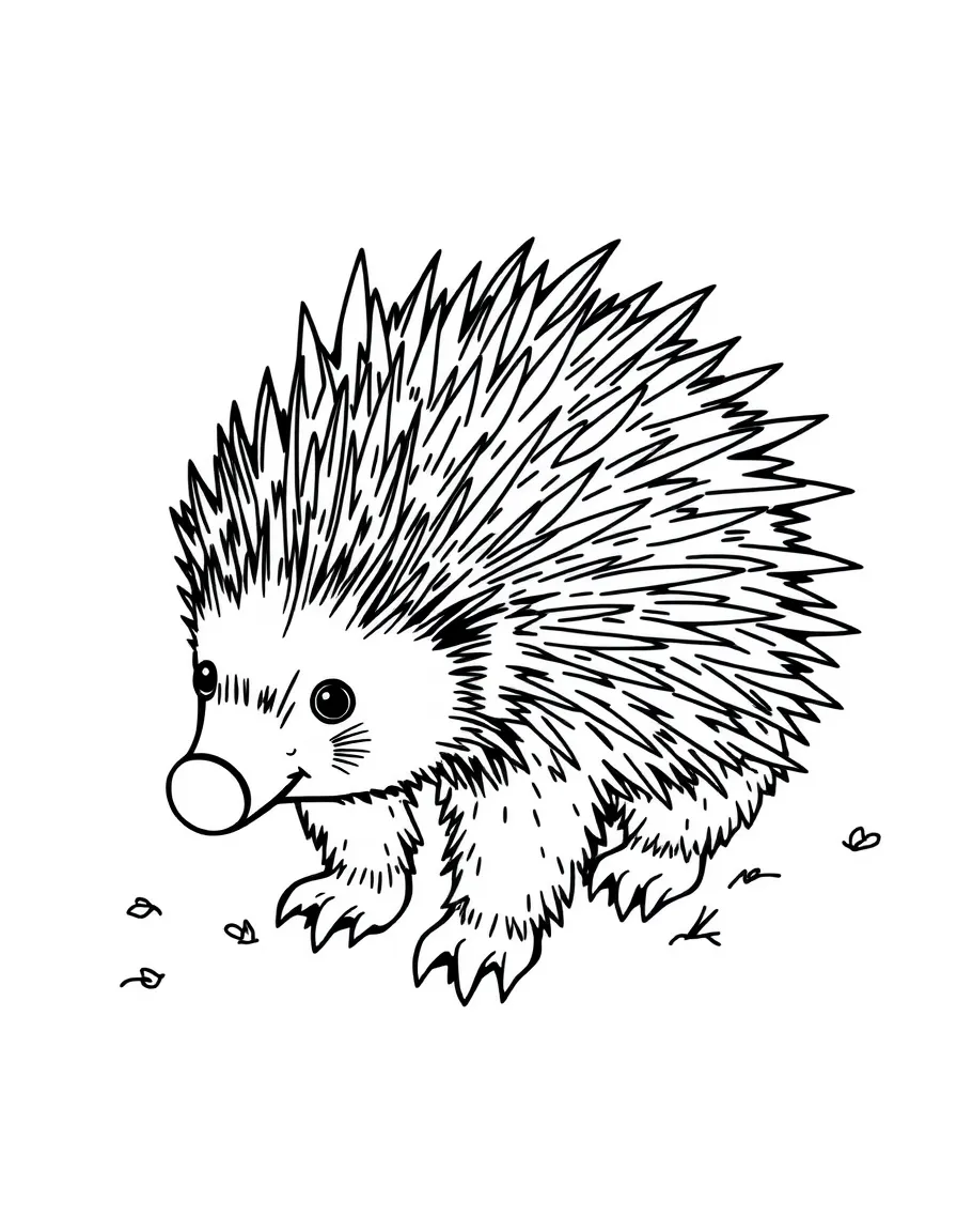 A prickly porcupine.
