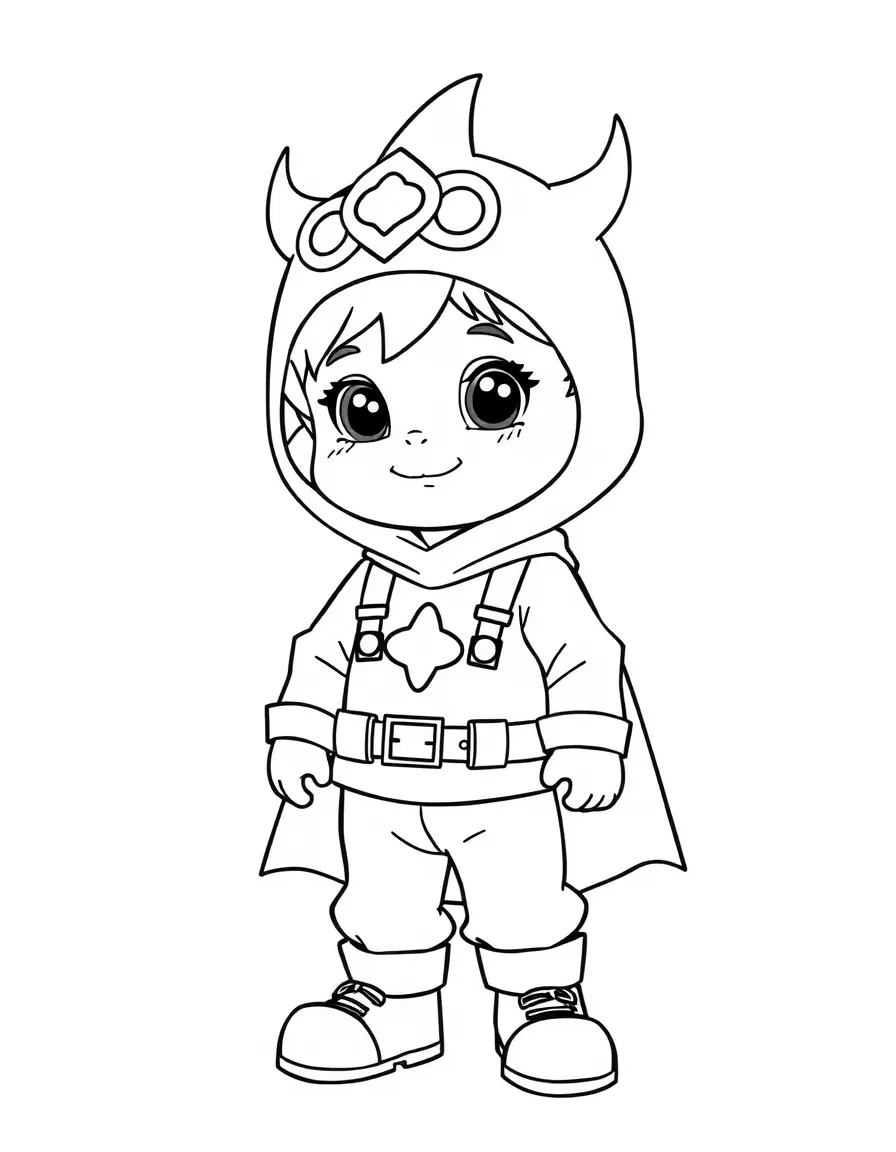 A child wearing a costume.
