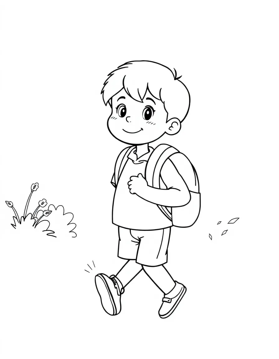 A child going to school.