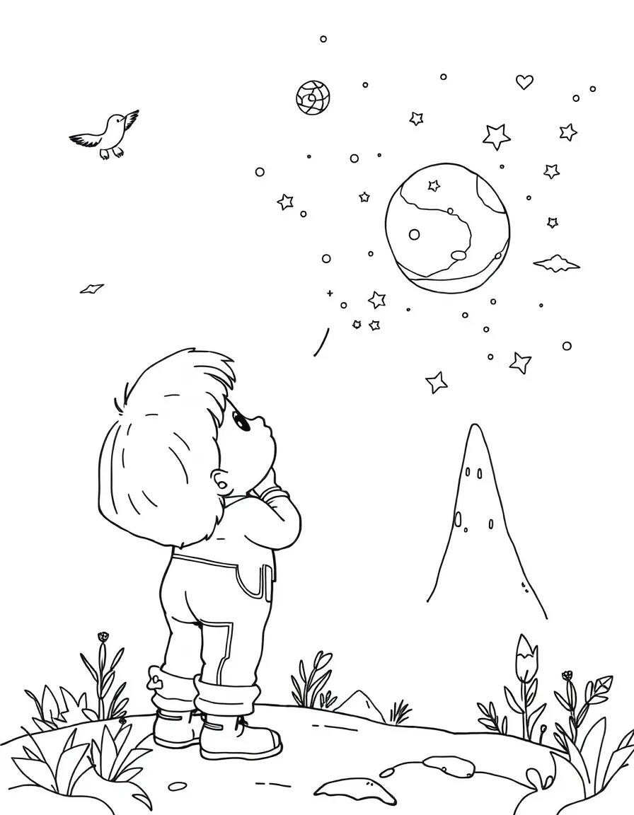 A child imagining new worlds.