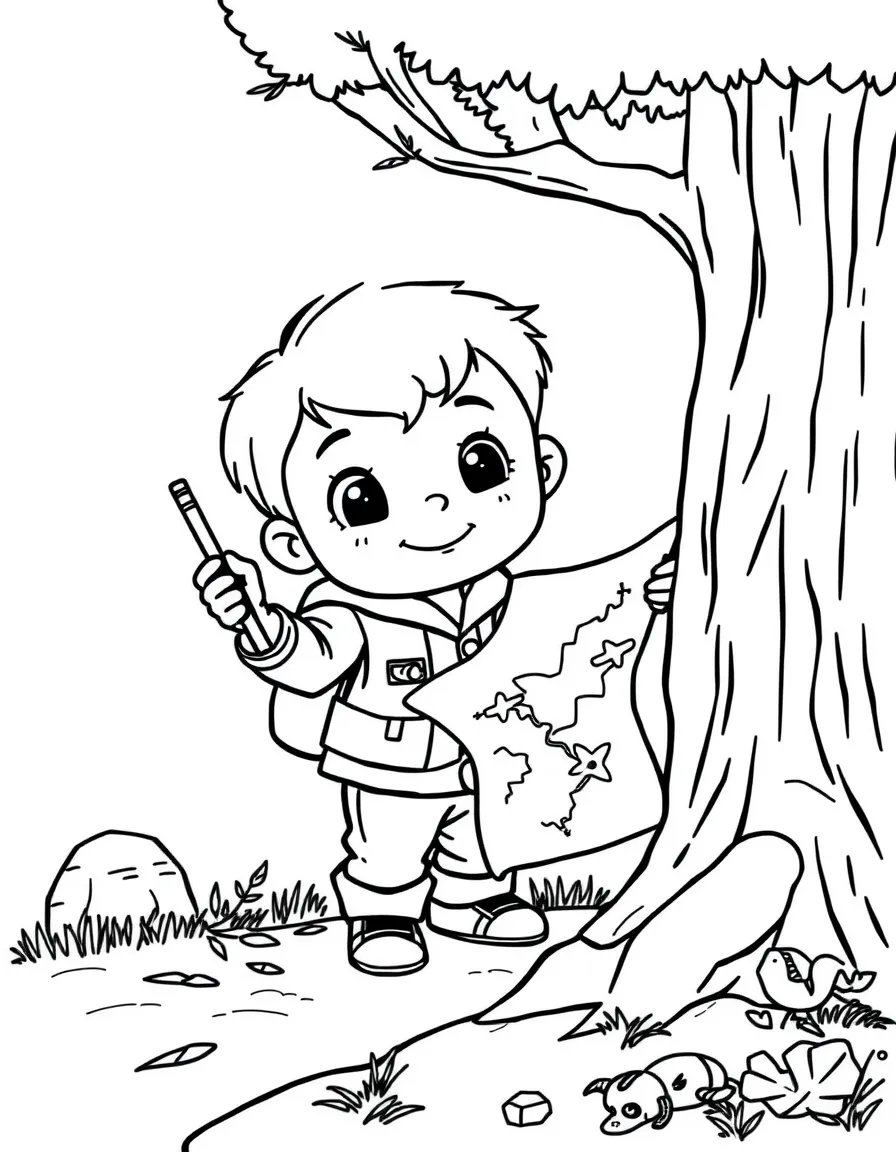 A child finding a treasure map.