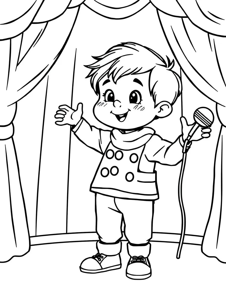 A child putting on a show.