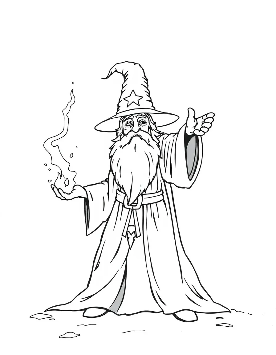 A wizard casting a spell.