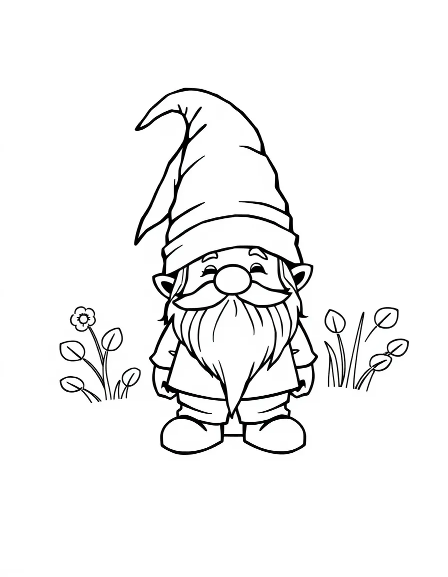 A gnome with a red hat.