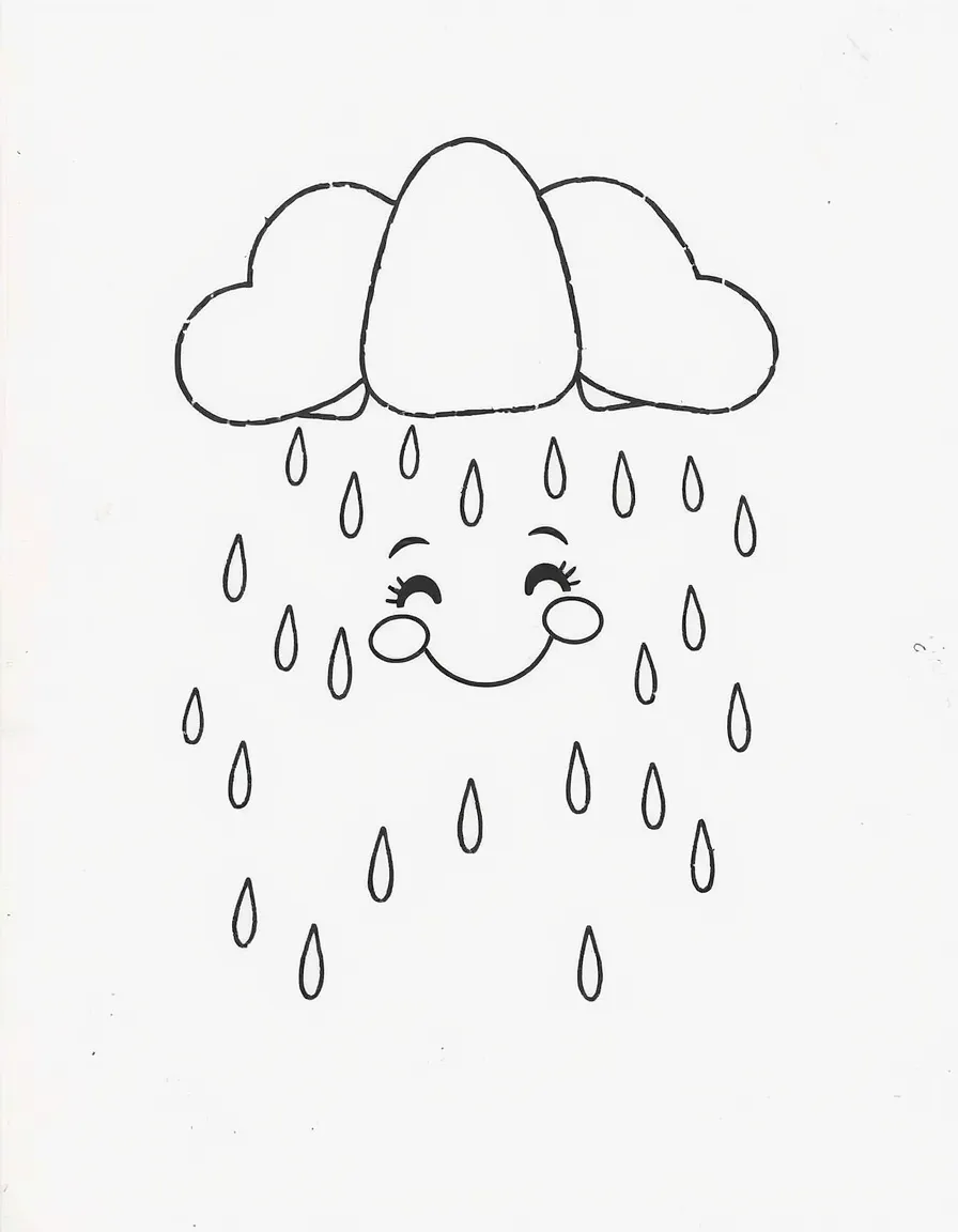 A rain shower with a happy face.