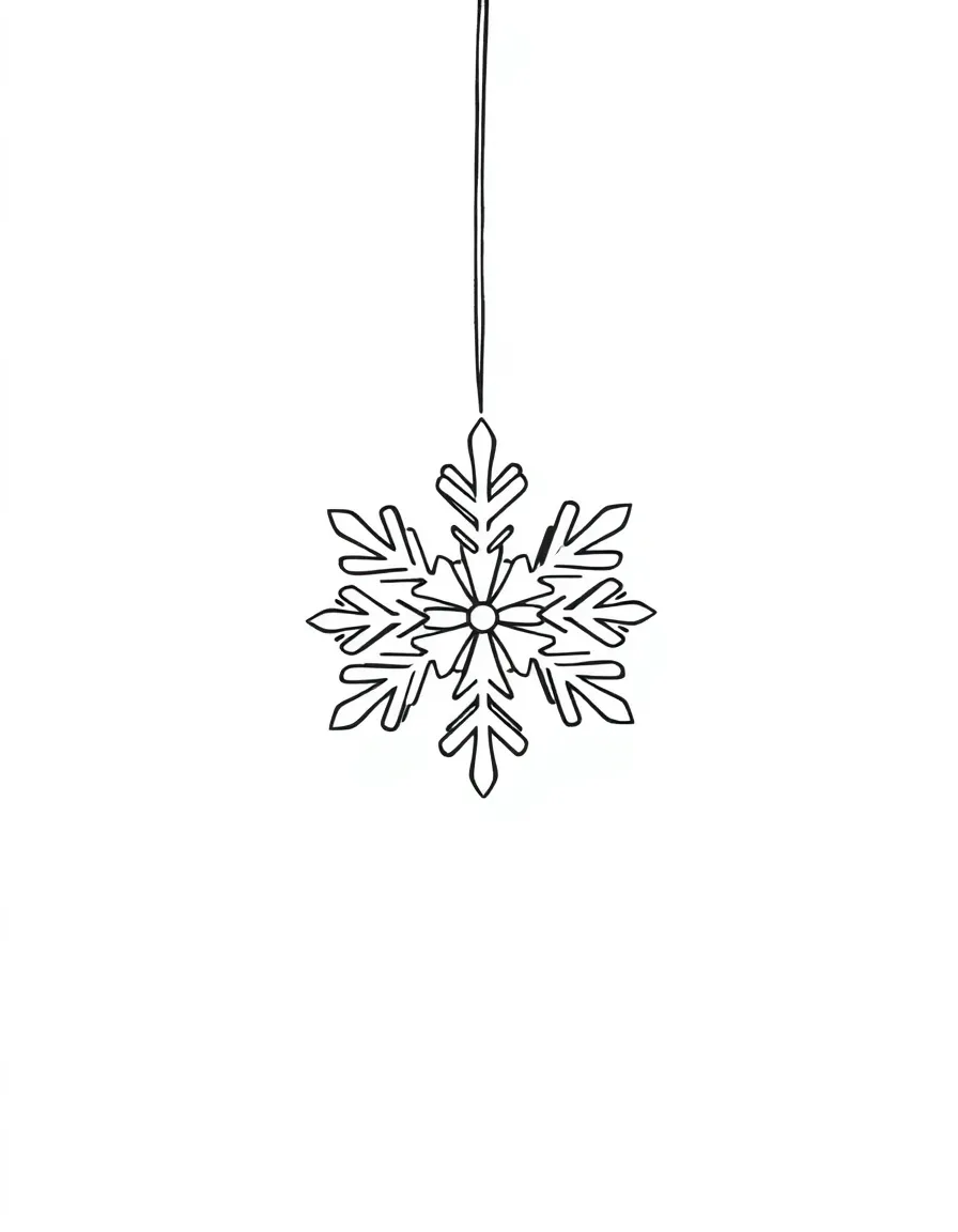A snowflake falling gently.