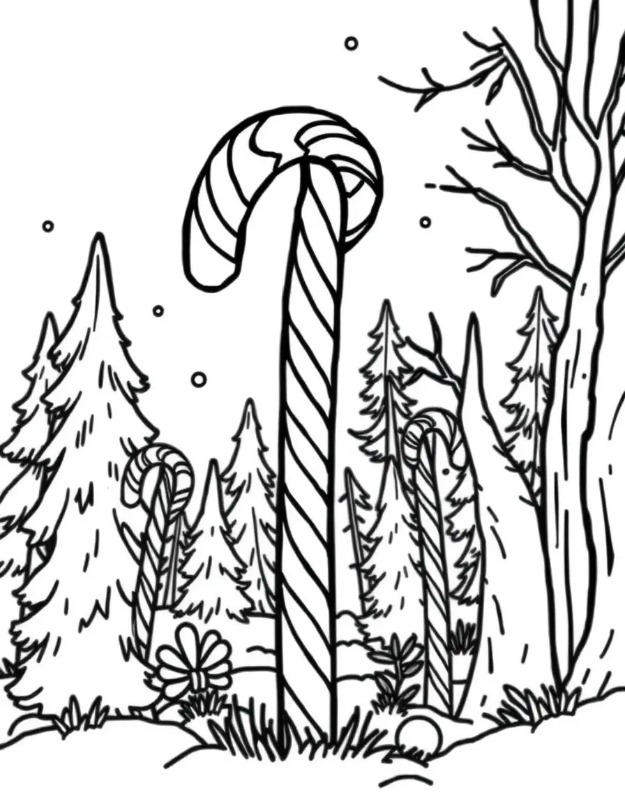 A candy cane forest.
