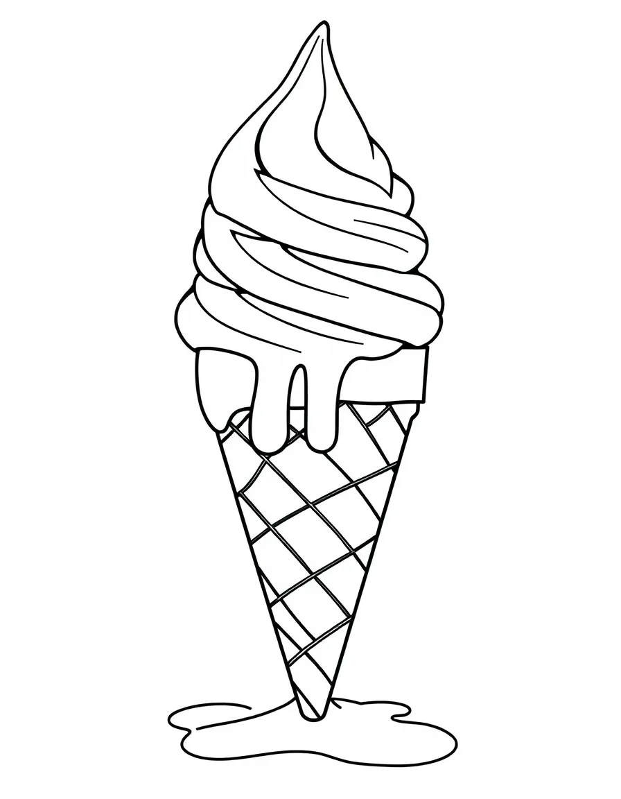 An ice cream cone melting.