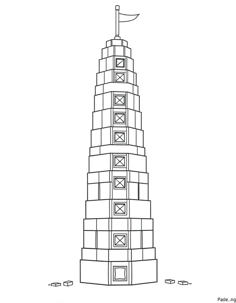 A building block tower.