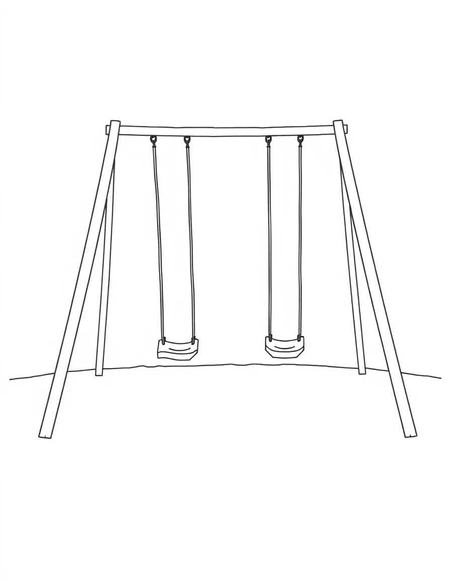 A playground with swings.