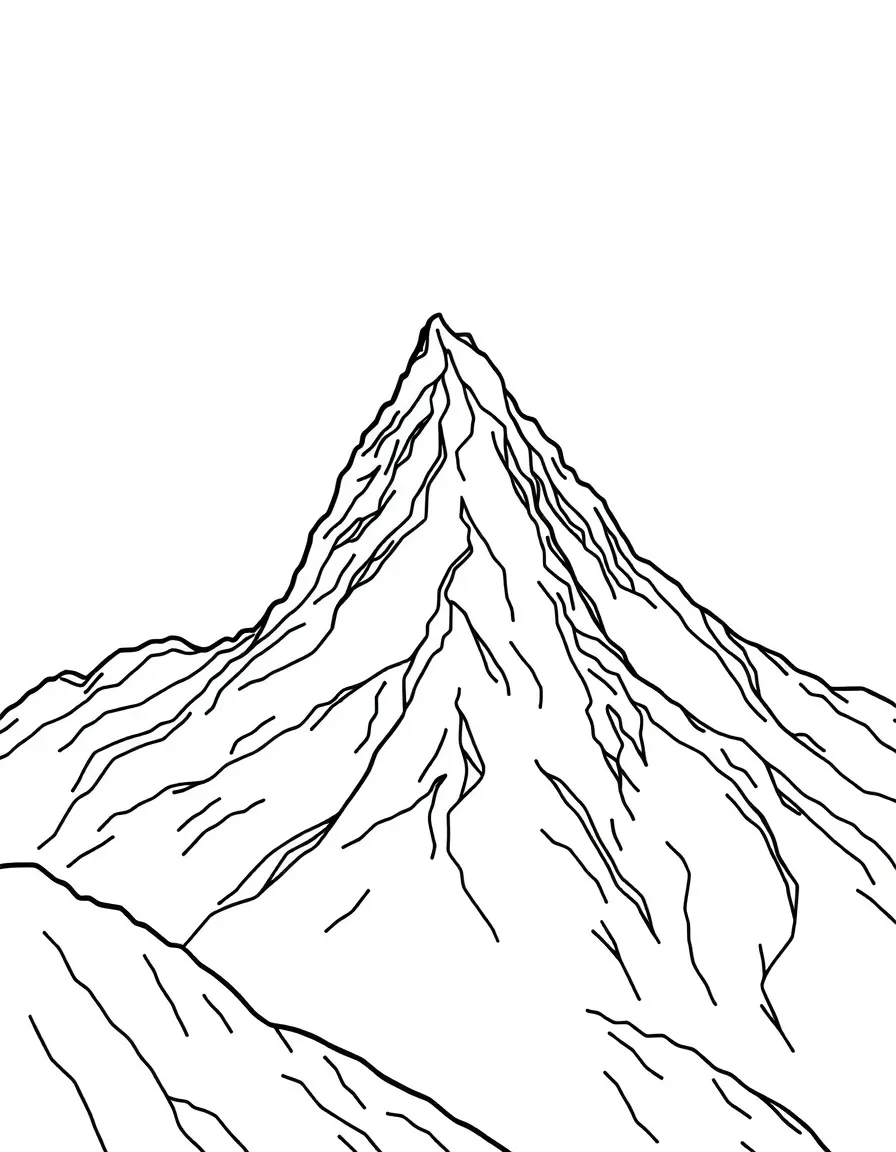 A mountain with a peak.
