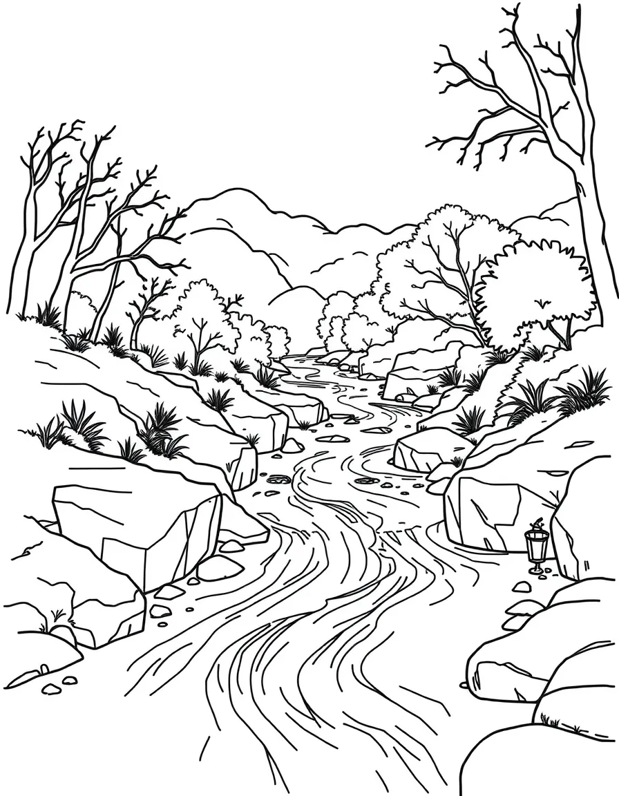 A river flowing.