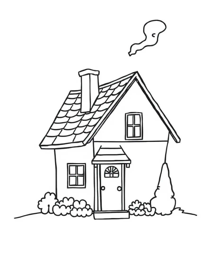 A house with a chimney.