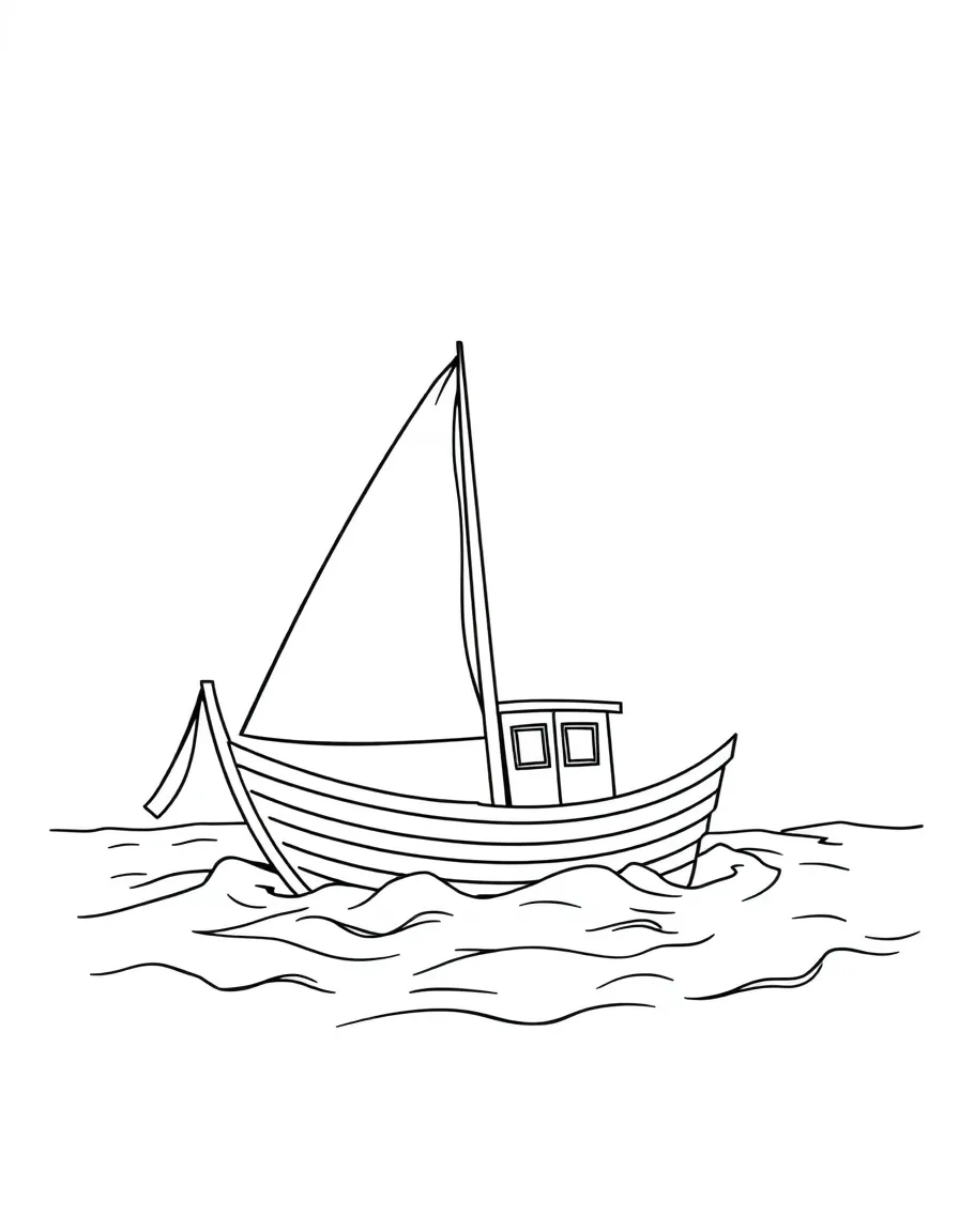 A boat sailing.