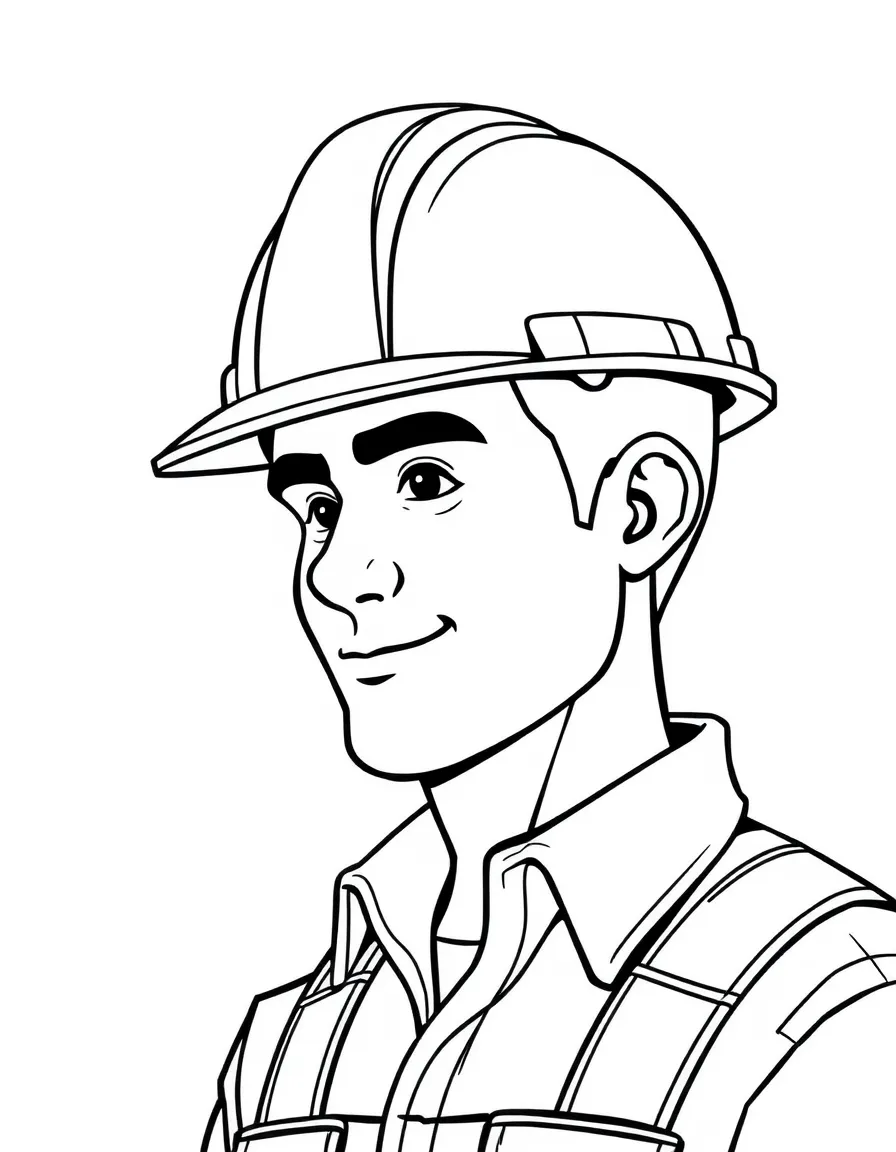 A builder with a hard hat.