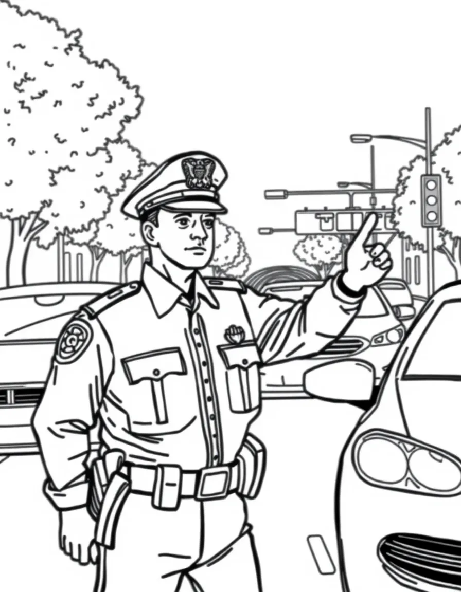 A police officer directing traffic.