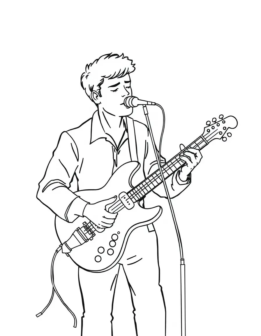 A musician playing music.