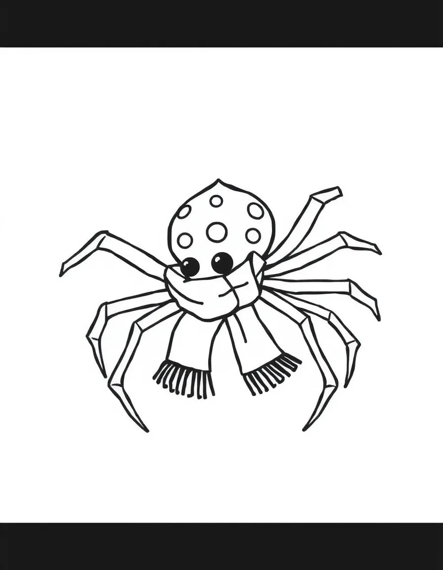 A spinning spider with a tiny scarf.