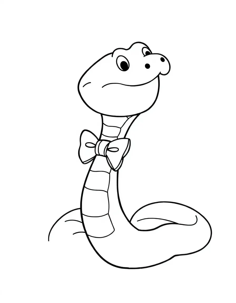A slithering snake with a bow tie.