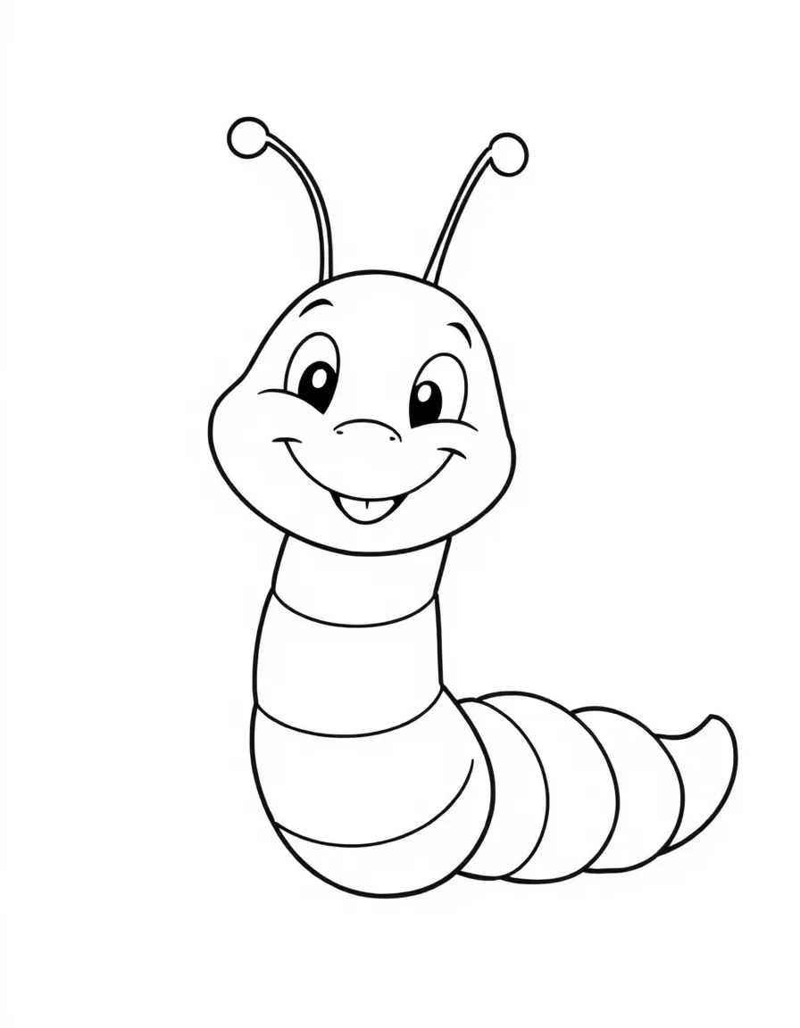 A wiggling worm with a happy grin.