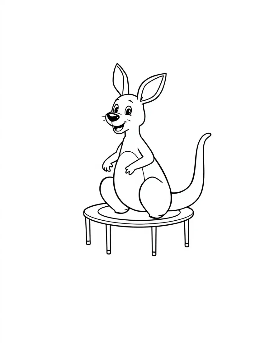 A bouncy kangaroo with a trampoline.