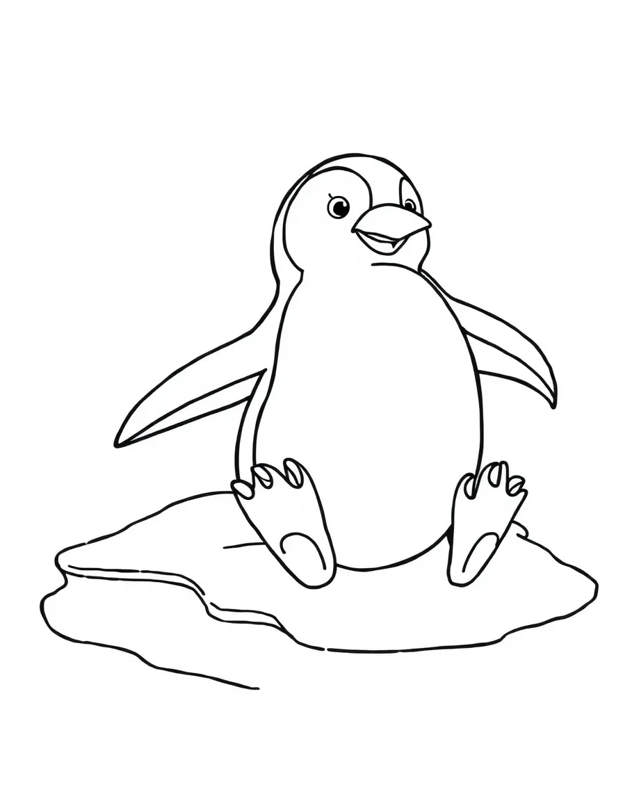 A wobbly penguin sliding on ice.