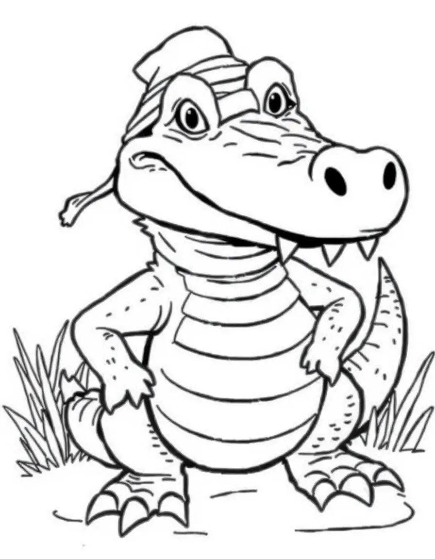 A sneaky crocodile wearing a disguise.