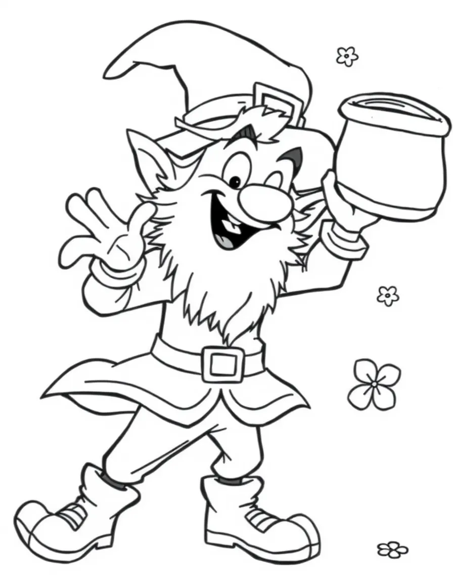 A mischievous leprechaun playing a prank.