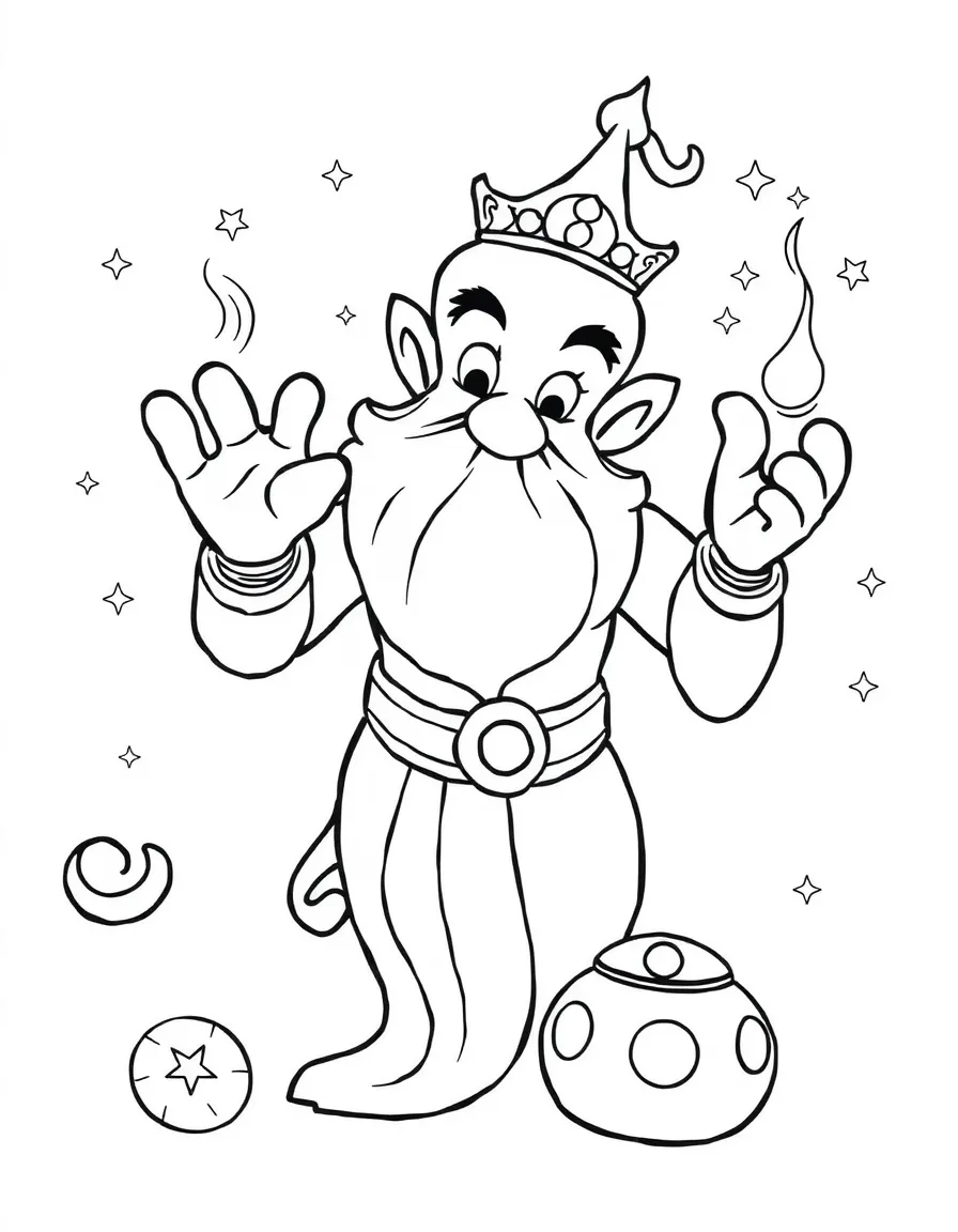A magical genie granting a wish for a new toy.