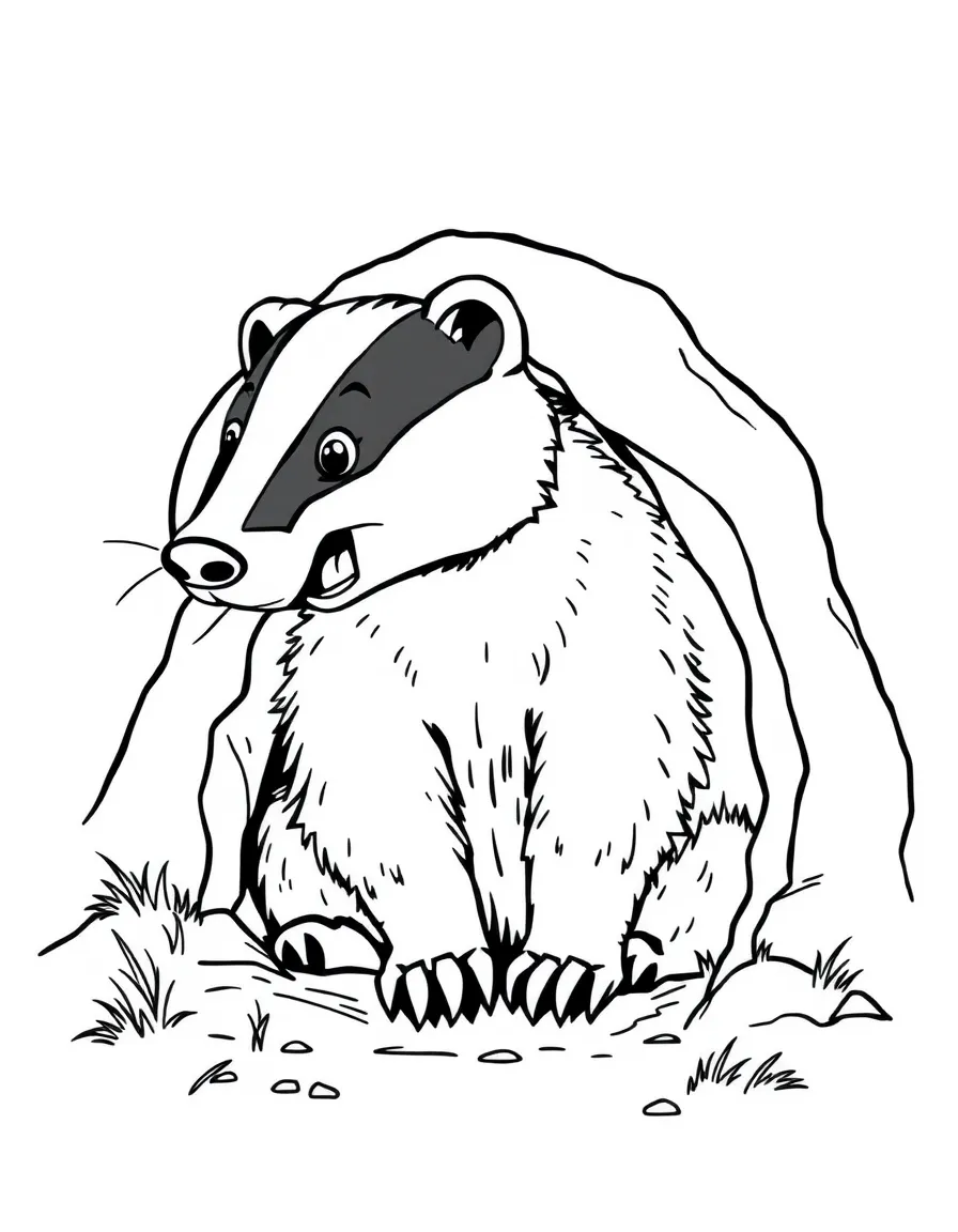 A grumbling badger building a cozy burrow.