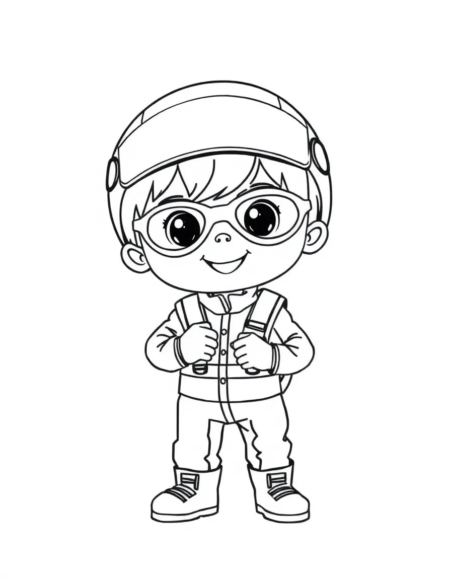 A child dressed as a speedy race car driver.