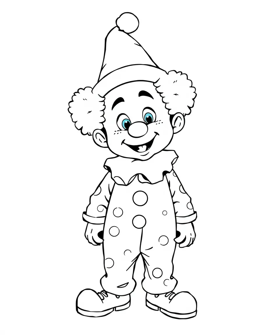 A child dressed as a funny clown.